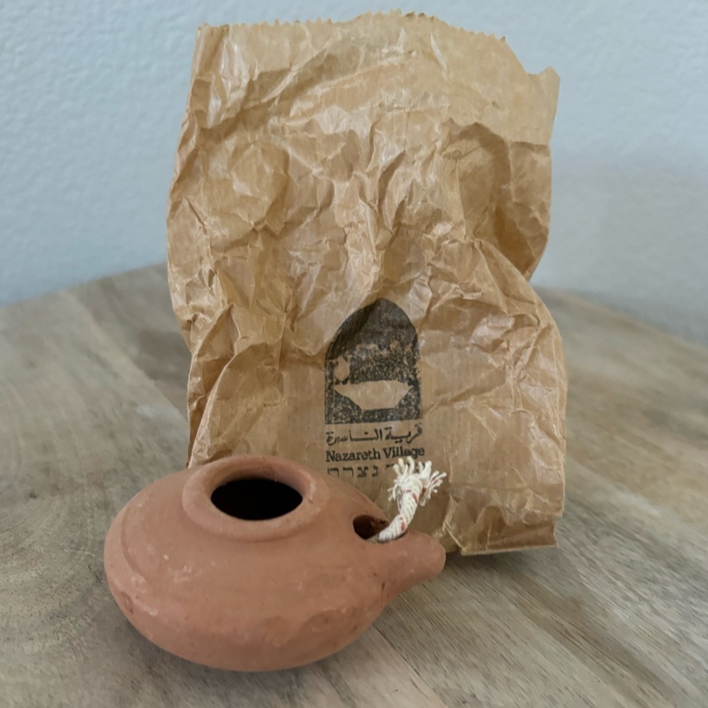 Vintage Clay Oil Lamp from Nazareth Village